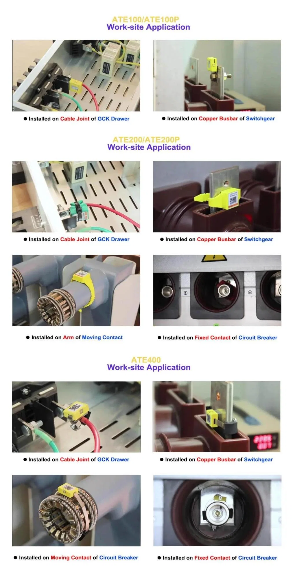 Acrel Ate200p Belt Wireless Temperature Sensor Power by Battery for Switch Gear and Bus Bar